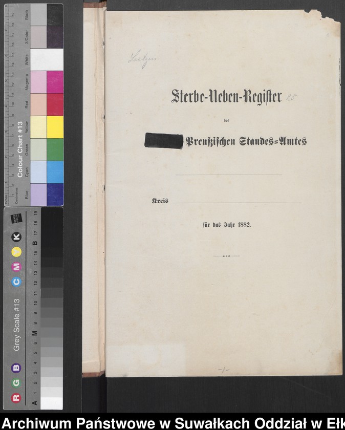 Obraz z jednostki "Sterbe-Neben-Register des Preussischen Standes-Amtes [Orlowen] Kreis [Loetzen] für das Jahr 1882"