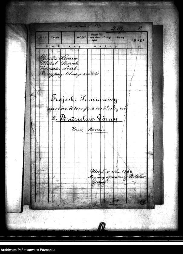 image.from.unit.number "/Rejestry pomiarowe gruntów oddanych za serwituty wsi Budzisław-Górny powiatu konińskiego"