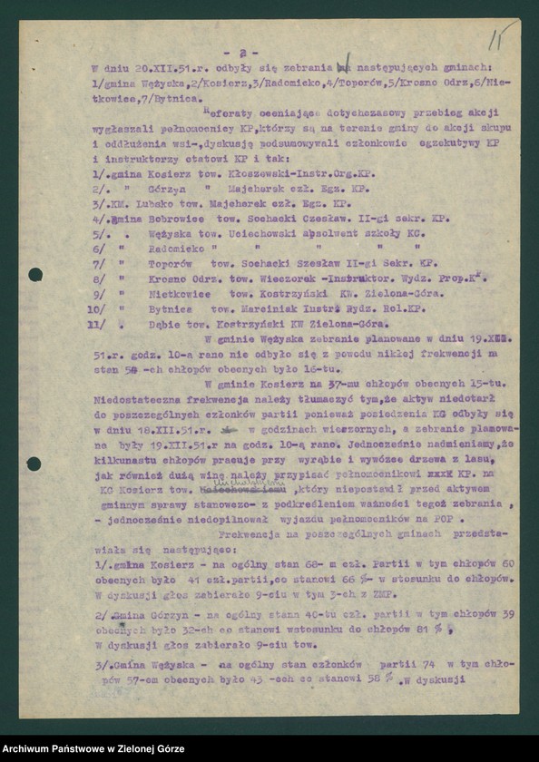 image.from.unit.number "Sektor organizacyjny i kadr: Działalność komitetów gminnych i gromadzkich w zakresie rolnictwa - oceny, analizy, sprawozdania i informacje Wydziału, komitetów powiatowych i pracowników KW "