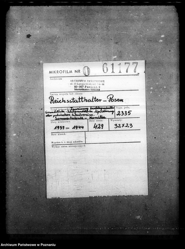 Obraz 3 z jednostki "Zuweisung beschlagnahmter Grundstücke. Schulgrundstück. Liquidierung der polnischen Schulvereine. Sommerkolonie- Komitee"