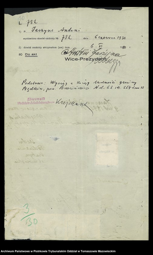 Obraz 13 z jednostki "Akta dowodów osobistych. Tom II-gi"