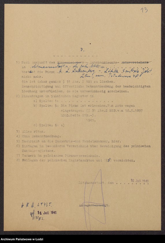 Obraz 15 z jednostki "Łódzka Cebtrala Jelit- Aron Lejzor Luksenberg"