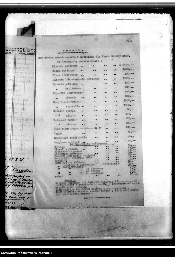 Obraz 17 z jednostki "Rozkazy Komendy Wojewódzkiej, Komendy Głównej. Rozkazy Dzielnicy i raporty kompanii. Rozkazy specjalne, tajne komendanta na województwo Poznań oraz meldunki o stanie ilościowym broni i amunicji. Sprawy dyscyplinarne, grzywny i kary. ...Korespondencja Komendy Powiatowej Zachodniej Straży Obywatelskiej w Międzychodzie"