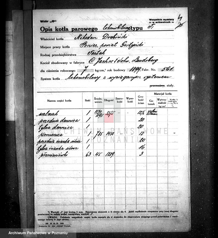 Obraz 8 z jednostki "Tartak Mielżyńskiego w Borowej Karczmie pow. leszczyński nr woj. kotła 5455"