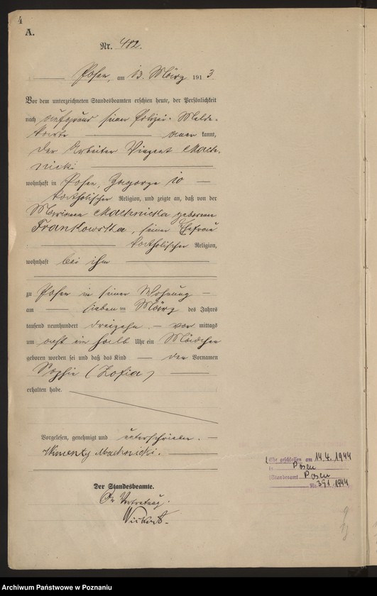 Obraz 6 z jednostki "Księga miejscowa urodzeń tom II [Rejestr główny urodzeń]"