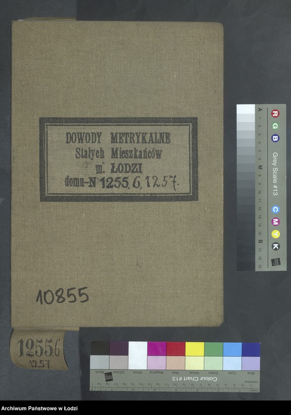 Obraz 2 z jednostki "Dowody metrykalne stałych mieszkańców m. Łodzi nr domu 1255-1257"