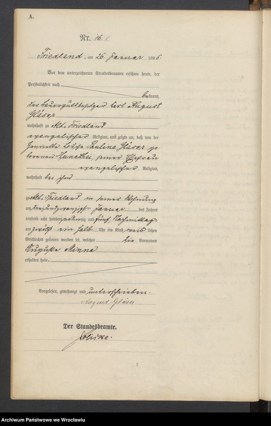 image.from.unit.number "Księga urodzeń USC Mieroszów (Friedland) 1895"