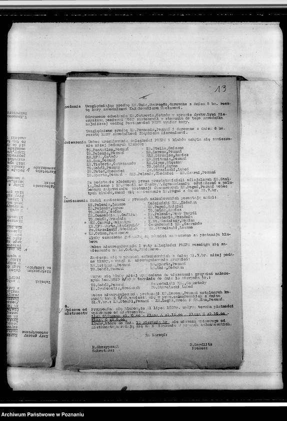 Obraz 16 z jednostki "Korespondencja dotycząca działalności sportowej: adresy towarzystw zrzeszonych w Polskim Okręgowym Związku Piłki Nożnej. Tabela rozgrywek"