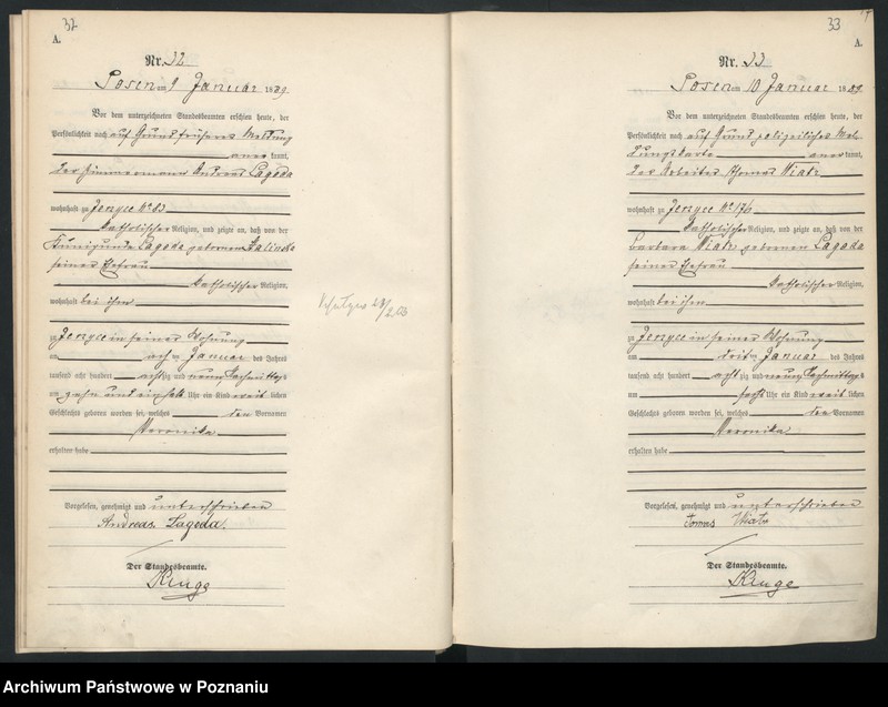 Obraz 20 z jednostki "Księga urodzeń t. I"