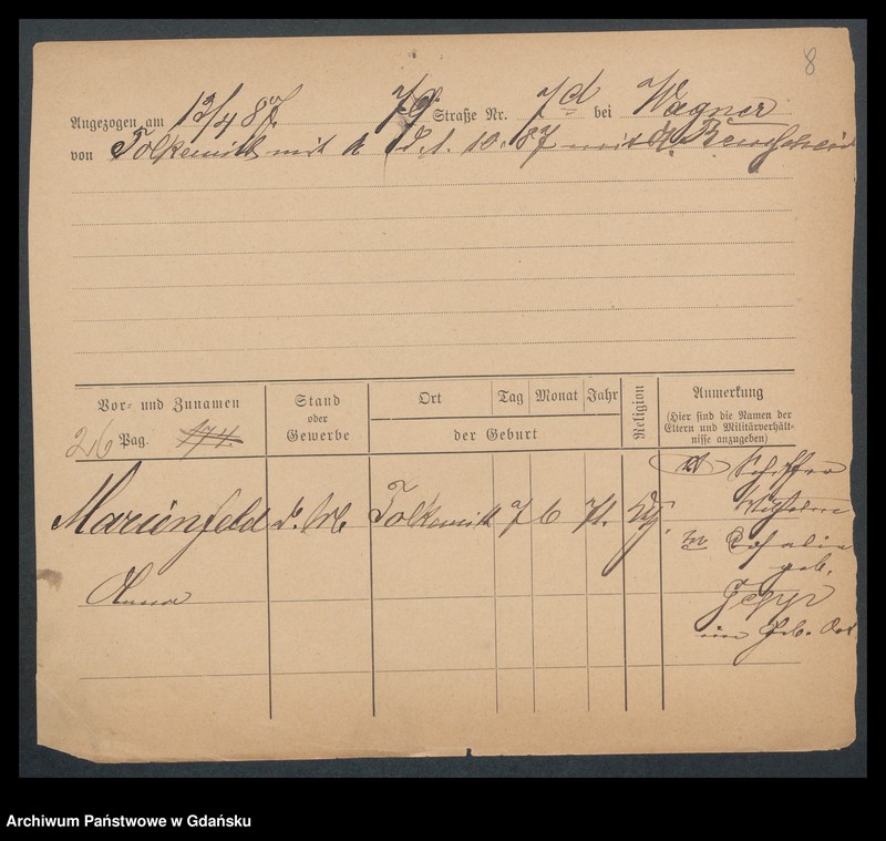 image.from.unit.number "Karty meldunkowe: Marienfeld - Markowz"