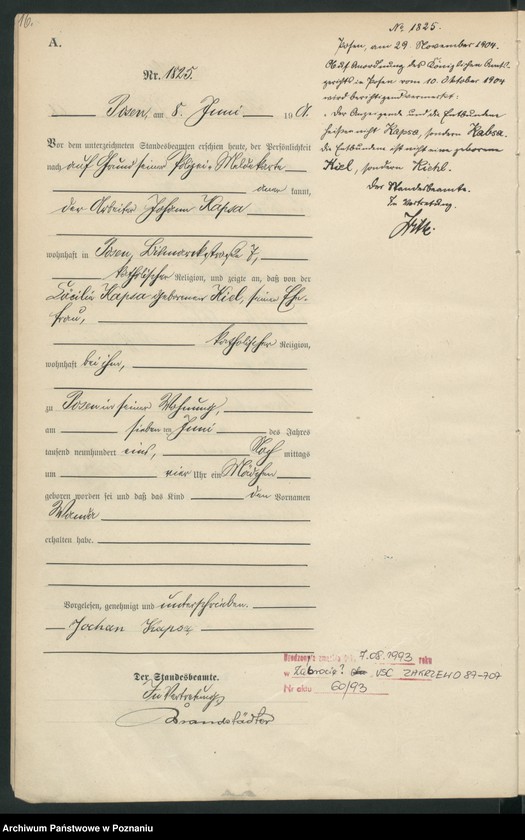 Obraz 19 z jednostki "Księga miejscowa urodzeń t. IV"