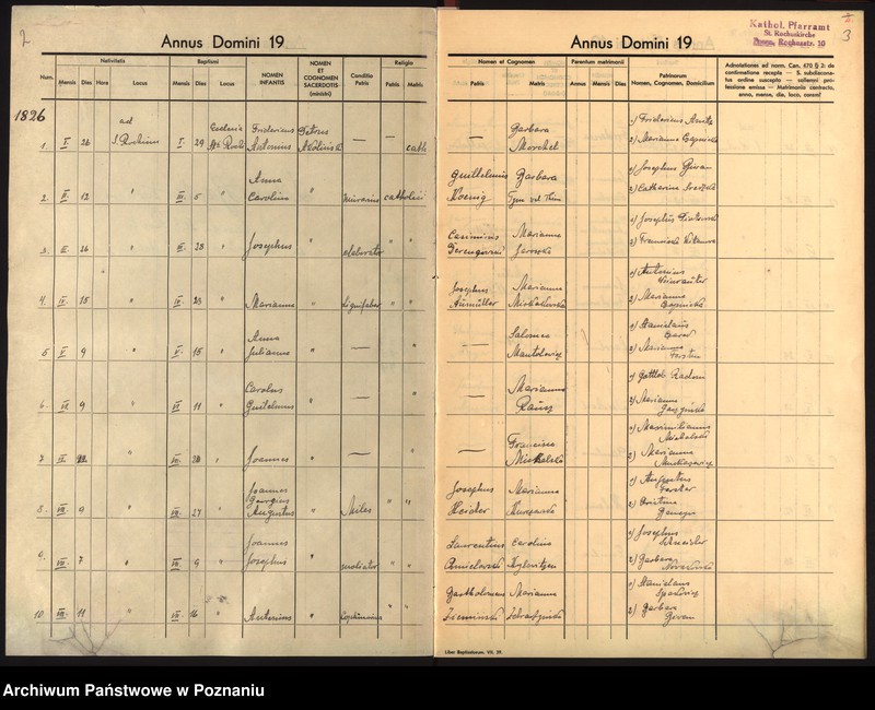 Obraz z zespołu "Akta stanu cywilnego Parafii Rzymskokatolickiej św. Rocha Poznań"