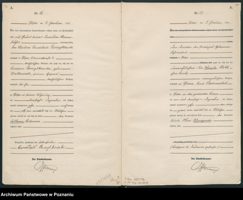 Obraz 11 z jednostki "Księga miejscowa urodzeń tom I [Rejestr główny urodzeń]"