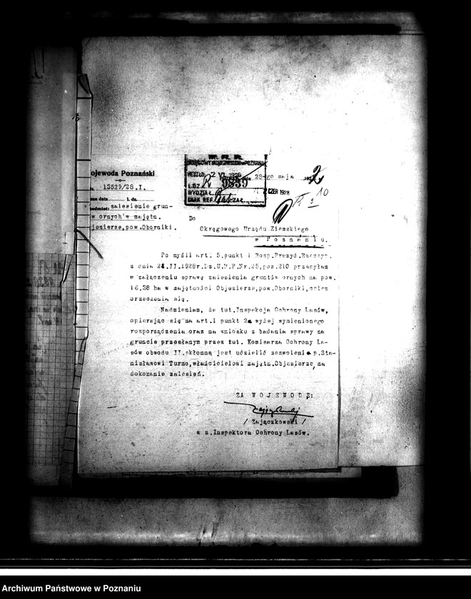 image.from.unit.number "Majątek Objezierze powiatu obornickiego wyłączenie z art. 4 i 5 ustawy o wykonaniu reformy rolnej Turno Stanisław"