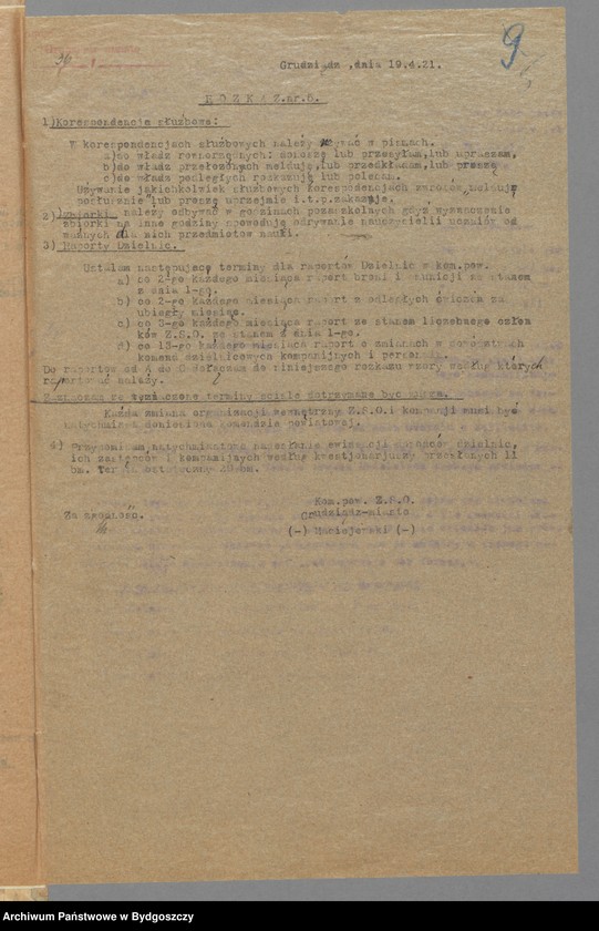 image.from.unit.number "Rozkazy zwykłe Zachodniej Straży Obywatelskiej na miasto Grudziądz"