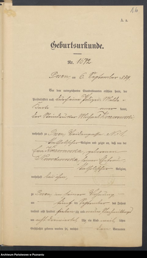 Obraz 18 z jednostki "Die von den Verlobten beigebrachten Urkunden zur Eheschliessung pro 1899"