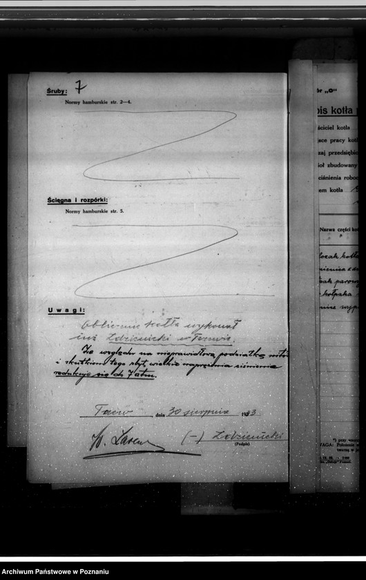 Obraz 12 z jednostki "Mleczarnia w Przybysławiu pow. jarociński nr fabr kotła 2625, nr woj. kotła 6606"