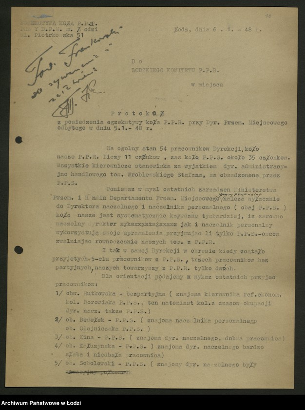 Obraz 12 z jednostki "Protokoły kół PPR z różnych zakładów"