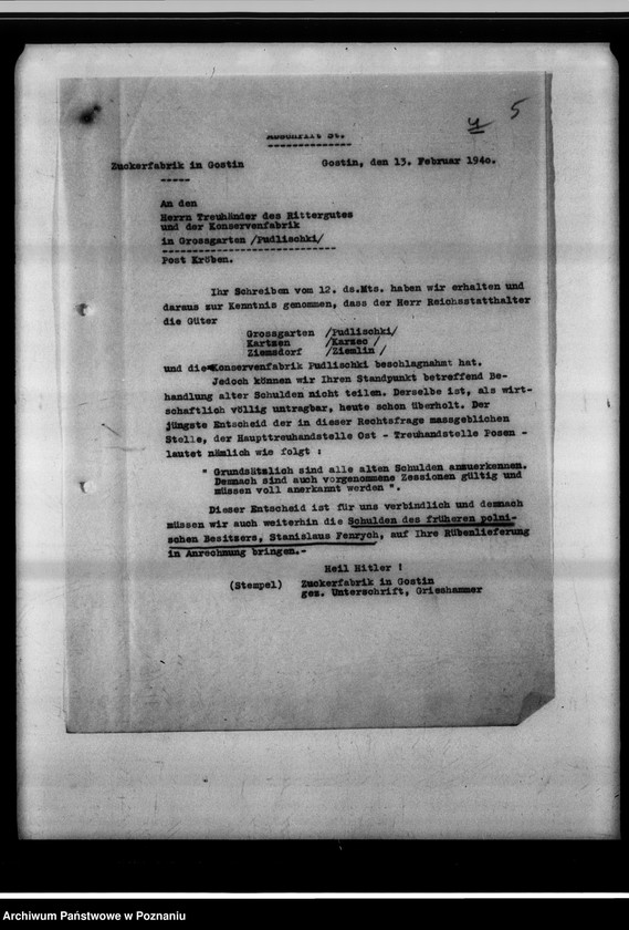 Obraz 9 z jednostki "Forderungen Grossgarten contra Zuckerfabrik Gostingen [za dostarczone buraki cukrowe]."