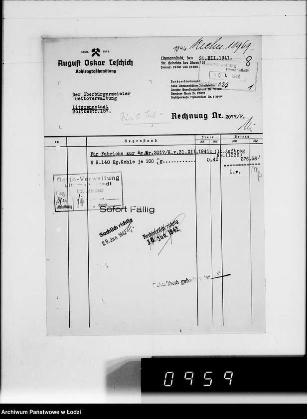 Obraz 13 z jednostki "T. [rachunki za dostawy towarów dla Getta]"