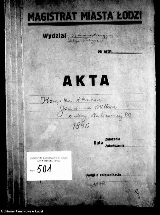 Obraz 4 z jednostki "Książka tkacza Joachima Millera zamieszkałego przy ul. Nadrzecznej 80"