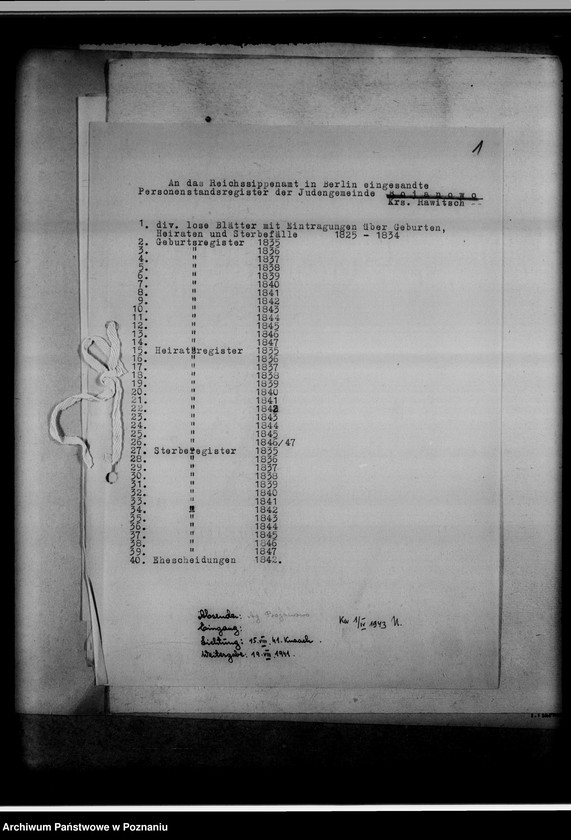 Obraz 5 z jednostki "Judenregister der Gemeinde Kreis Rawitsch [powiat rawicki]"
