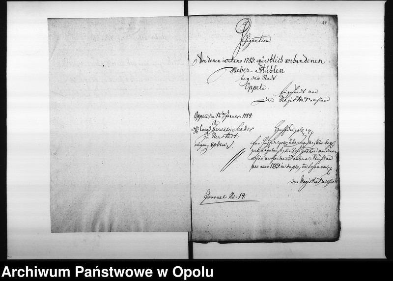 Obraz 17 z jednostki "Acta Designations von denen bey der Stadt Oppeln vorhandenen Weber-Stühlen"