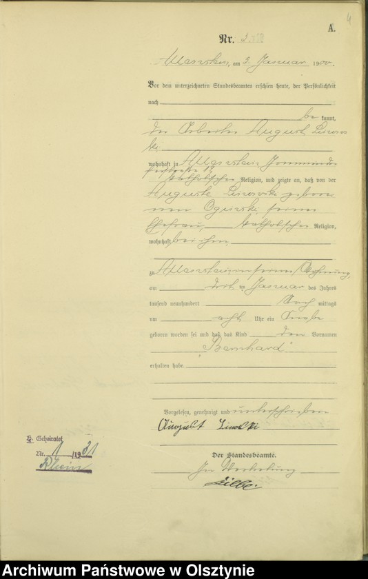 image.from.unit.number "Geburts-Haupt-Register Tom I,Nr 1 - 394"