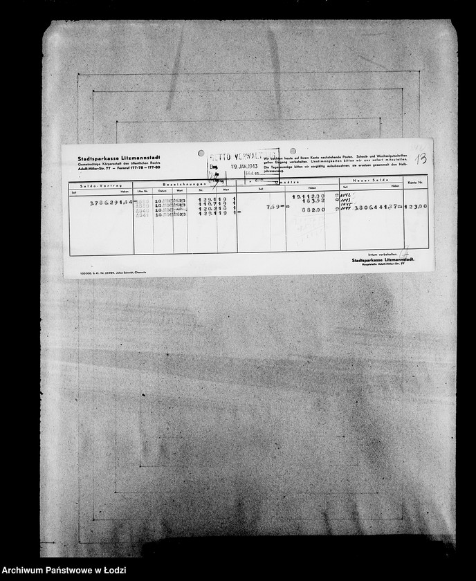 Obraz 17 z jednostki "Sonderkonto 12300 Bankauszüge"