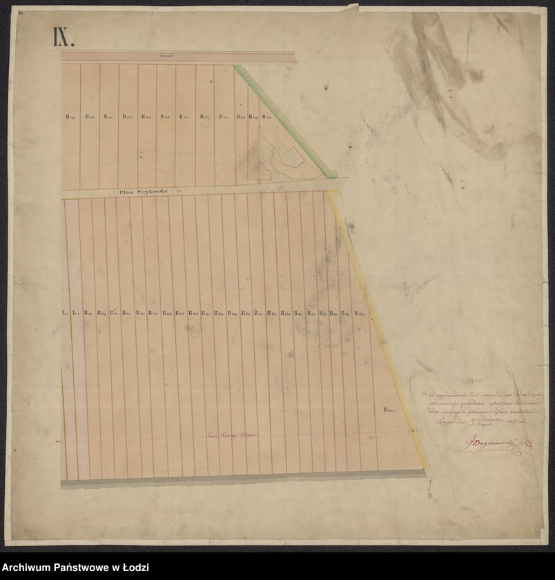 Obraz 9 z jednostki "Odrys pomiaru miasta rządowego Zgierz w gubernii warszawskiej, powiecie łęczyckim położonego ..."