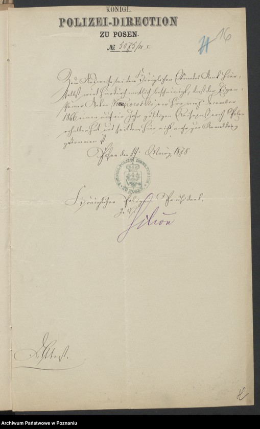 Obraz 18 z jednostki "Die von den Verlobten zum Aufgebot beigebrachten Urkunden pro 1878"