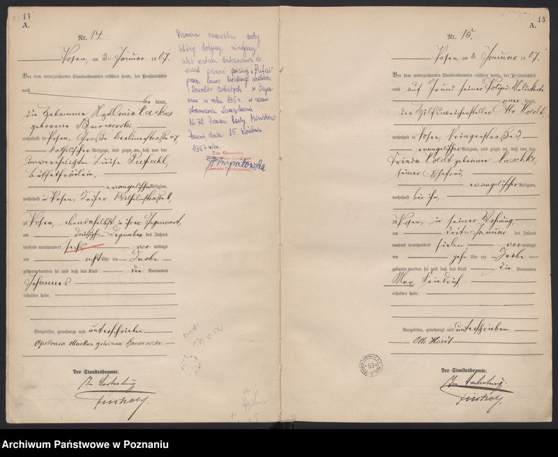 Obraz 10 z jednostki "Księga miejscowa urodzeń tom I [Rejestr główny urodzeń]"