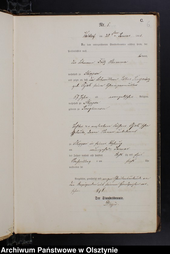 image.from.unit.number "Sterbe-Haupt-Register Nr 1 - 109"