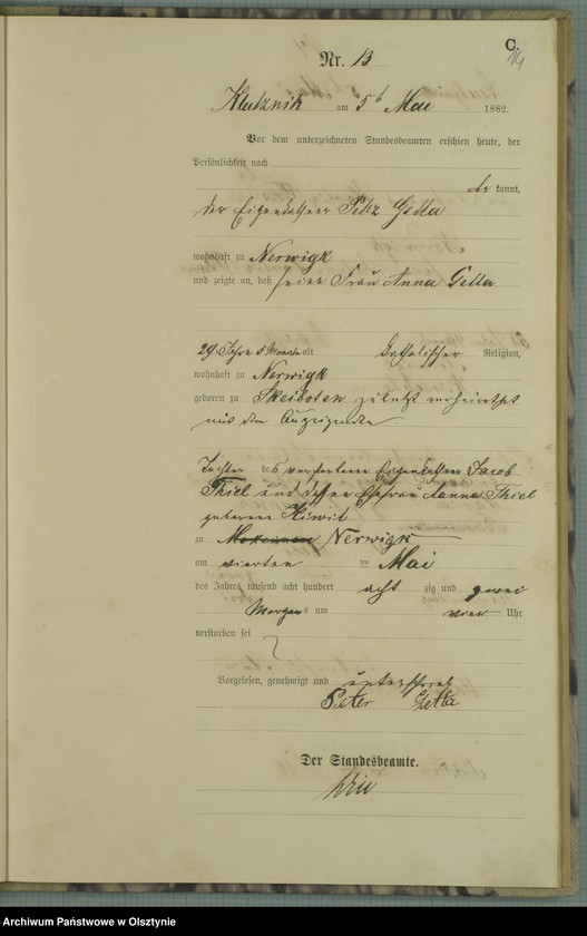 image.from.unit.number "Sterbe-Haupt-Register Nr 1 - 45"