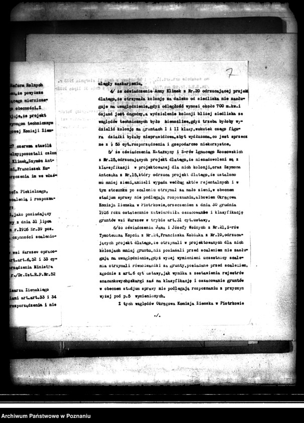 Obraz 11 z jednostki "Regulacja hipoteczna scalonych gruntów we wsi Warszów powiatu kaliskiego"