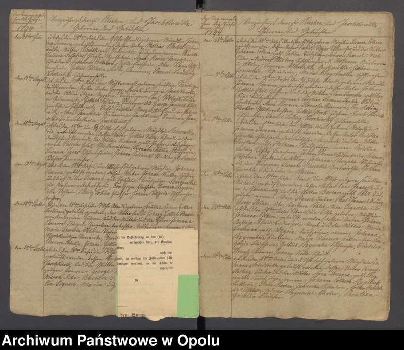 image.from.unit.number "Duplicate der evangelischen Kirchenbücher zu Pitschen von Jahre 1794 bis 1820 incl. [inclusiv]"