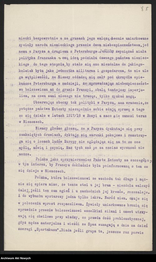 image.from.unit.number "Raporty polityczne, wiadomości różne z Warszawy i Paryża; "Pro Memoria""