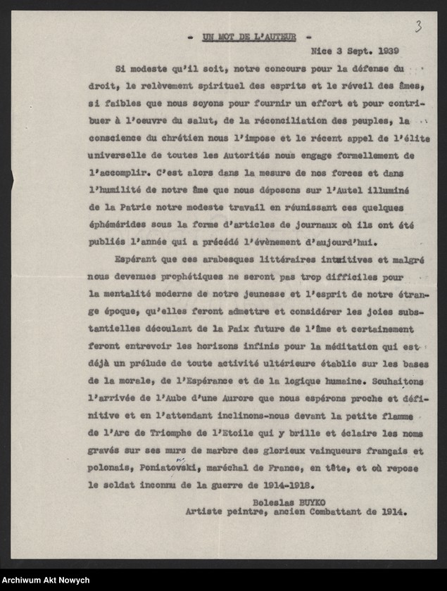 image.from.unit.number "Buyko Bolesław; Załączniki: a) strona tytułowa, ustęp i spis rozdziałów książki B. Buyko; Quelques ephemerides"... Pour sauver la Pologne 1939; b) wycinki prasowe; L.1"