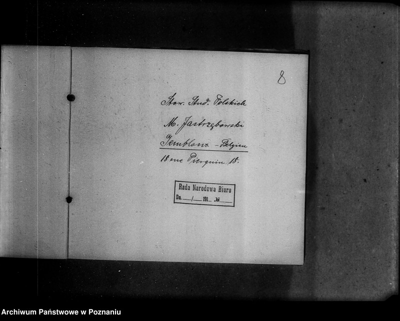 Obraz 12 z jednostki "Adresy Kółek Rolniczych w Prusach Zachodnich i w Prowincji Poznańskiej oraz adresy organizacji studenckich zagranicą."