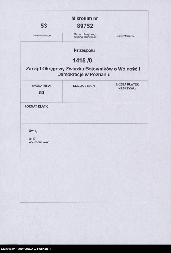 Obraz 5 z jednostki "Wykazy władz naczelnych Związku Bojowników o Wolność i Demokrację."