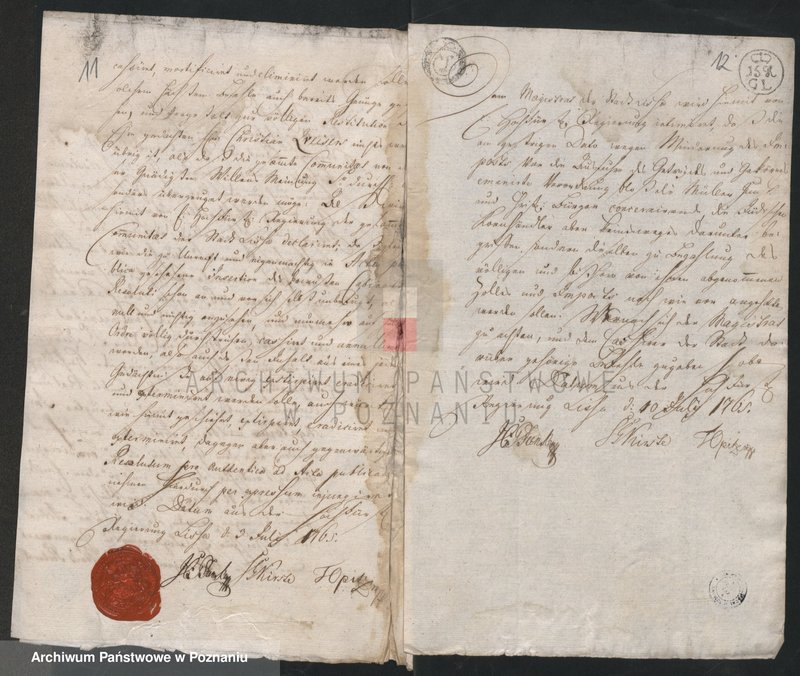 Obraz 12 z jednostki "Korespondencja, zarządzenia, wyroku władzy zwierzchniej miasta Leszna tj. Ant. Sułkowskiego i jego urzędników w sprawach administracyjno - porządkowych, finansowych i spornych; język niemiecki"