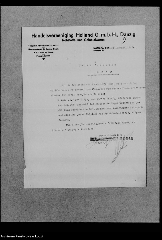 Obraz 13 z jednostki "Zaopatrzenie ludności żydowskiej w mąkę świąteczną"