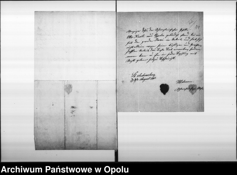 image.from.unit.number "Acta des Magistrats zu Oppeln betreffend die Anstellung des Schornsteinfegermeister Otto Knoll für den Oder - und Königs-Bezirk"