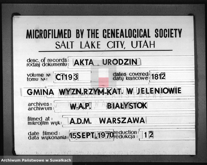 image.from.unit.number "Akta Stanu Cywilnego Urodzonych w Gminie Jeleniewo od 1-go Stycznia 1812 Roku."