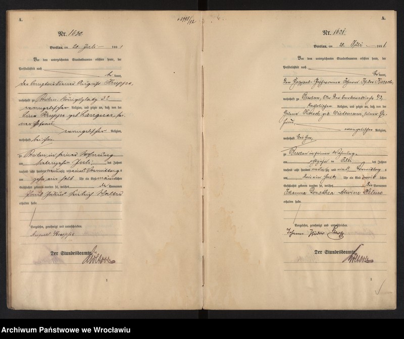 image.from.unit.number "Geburts-Neben-Register Breslau I 1891 Band 5"