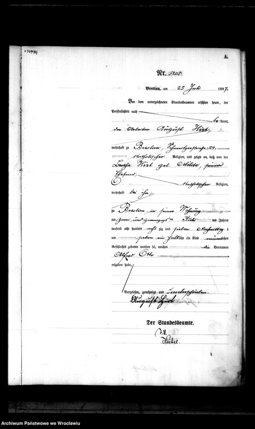 image.from.unit.number "Geburts-Haupt-Register Breslau II 1887 Band 9"