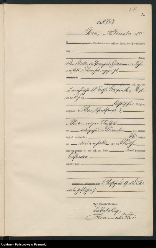 Obraz 20 z jednostki "Księga miejscowa urodzeń"