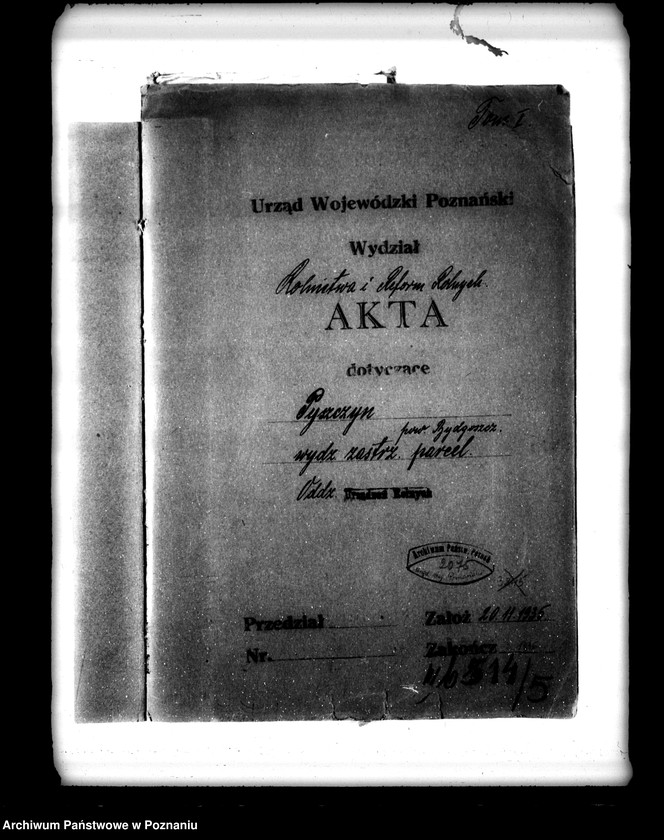 image.from.unit.number "Majętności Pyszczyn powiatu bydgoskiego wydzielenie zastrzeżonych parcel"