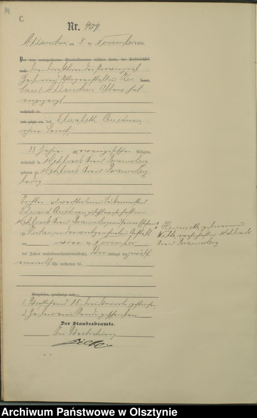 image.from.unit.number "Sterbe-Haupt-Register Tom II, Nr 398-510"