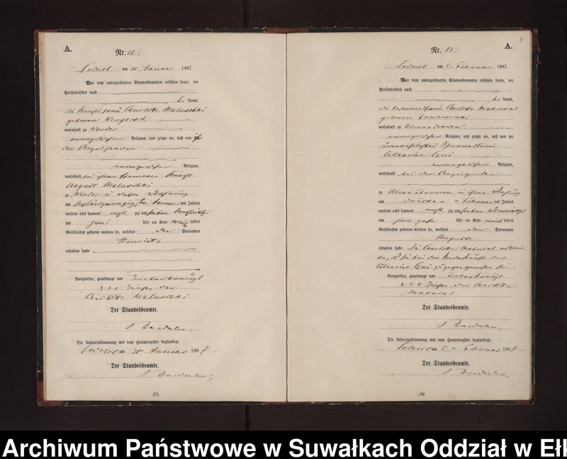 Obraz 11 z jednostki "Geburts-Neben-Register des Preussischen Standes-Amtes Neuhoff Kreis Loetzen"